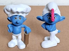 2011 McDONALD'S PEYO THE SMURFS MOVIE #4 BAKER #13 GROUCHY McDs HAPPY MEAL TOYS