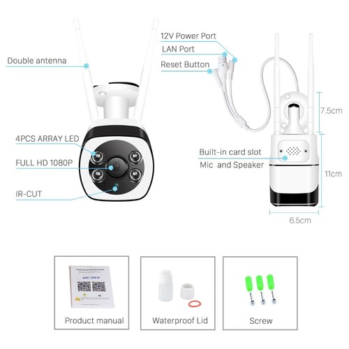Telecamera IP YOOSEE WiFi Cloud SD CARD Visione Notturna IP66 Da Esterno Interno - Foto 8 di 8
