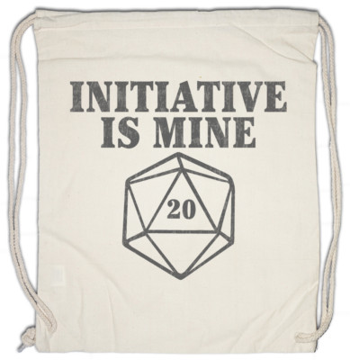 Intiative Is Mine Turnbeutel Pen & Paper RPG Rollenspiel Role Play Fun Würfel