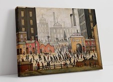 LS LOWRY, COMING FROM THE MILL- FRAMED CANVAS WALL ARTWORK PICTURE PRINT