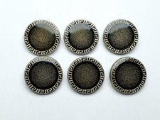 6 St. Knopf Knöpfe Ösenknopf Metallknöpf Silber Metall Hohe Qualität