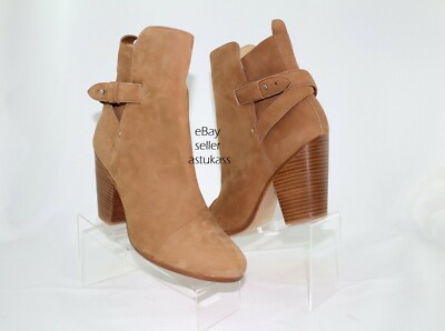 $595.00 RAG & BONE Kinsey Camel Nubuck Leather Booties  sz EU 40 / US 10