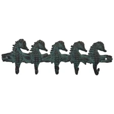 SPI San Pacific International Seahorse Metal 5 Key Hook Hanger Ocean Theme Decor