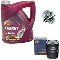 MotoröL ÖLfilter SM148 5W30 4Liter + ÖLablassschraube FüR Toyota Corolla Avensis