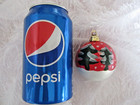 Vintage Plastic ROUND BALL 2" ORNAMENT Snowman & Christmas Tree Winter Design — photo 3