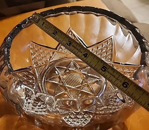 Rare Antique EAPG Pattern  Lancaster Glass Star 7" Round Serving Bowl Candy Dish - Picture 13 of 17