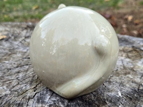 Vtg Cute Ceramic Fat Cat 'Loaf' 'Chonk' Glazed Nantucket Pottery Kitty Figurine - Picture 7 of 15