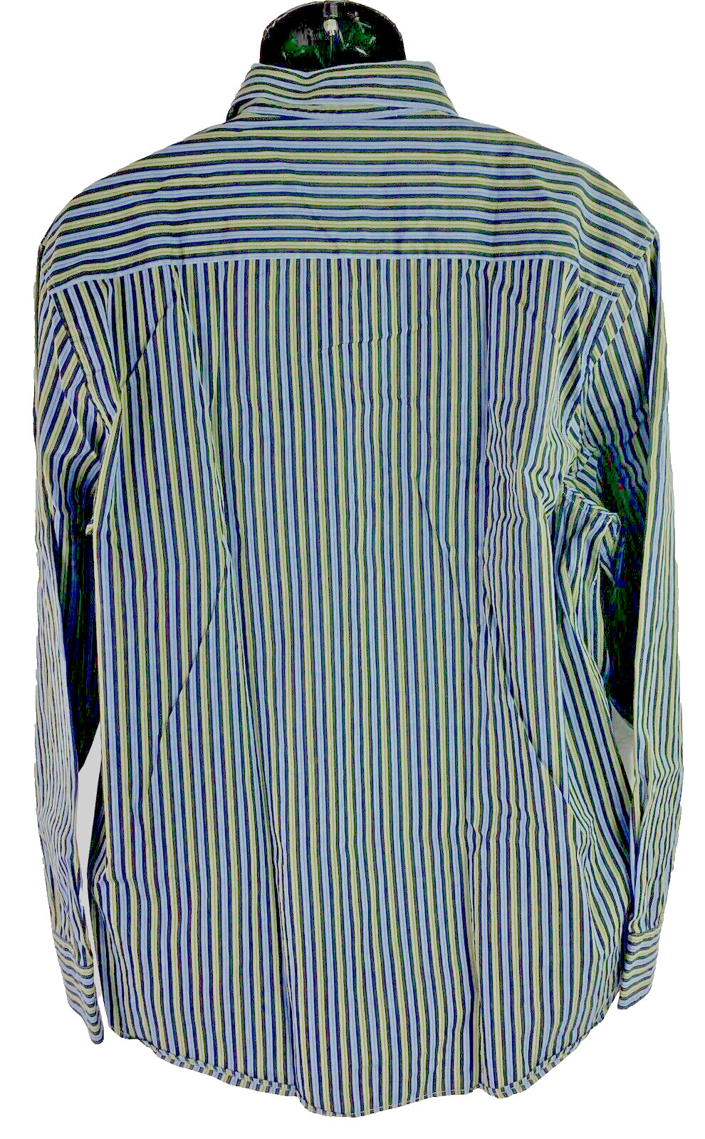 Calvin Klein XL Blue Green Striped Button Up Shirt Long Sleeve Classic Cotton thumbnail 2