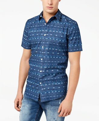 American Rag Mens Geometric Stripe Shirt Size XXL Sport Classic  Large $35