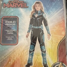 NEW Halloween Costume Girls Captain Marvel Starforce Kids Child Medium 8-10