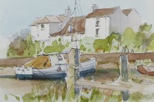 Original Watercolour & Ink, 'Pill, Somerset', Circa 1990's, Artist Unknown