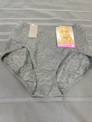 Bali Womens Lace N Smooth Brief Panty Power Shape-wear FirmControl Black XL 8L14