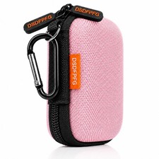 Pink Mini Hard Earbud Case, Small Portable Rectangle Carrying Case Pouch