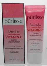 YOU PICK! Purlisse Sheer Glow Strawberry Vitamin C Tinted Moisturizer, F/S 1.4oz