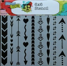 Arrows  Hearts Stencil for Mixed Media Art Romantic Valentine Reusable Template