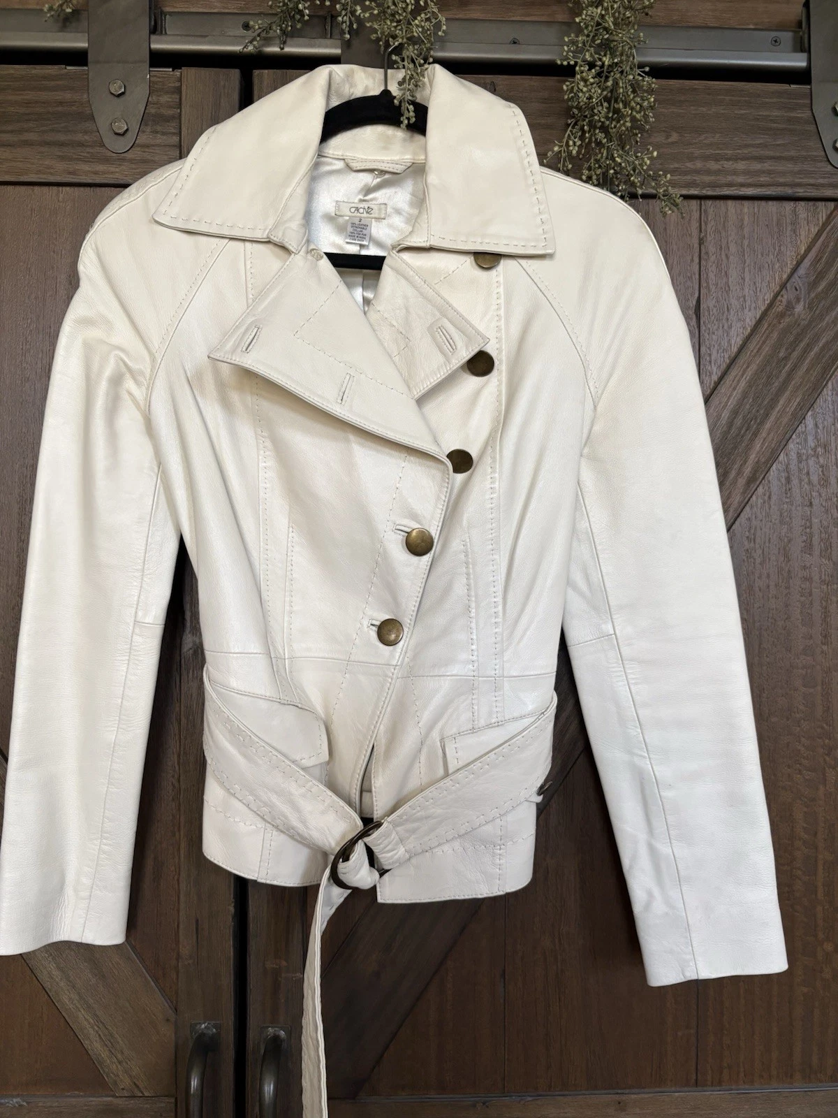 Cache White Glove Leather Jacket - Size 2