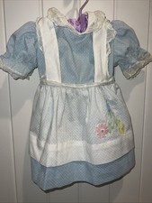 Peaches 'N Cream Vtg Blue Toddler Party Dress Girl Sz 2T Lace Trim Vintage 1970s