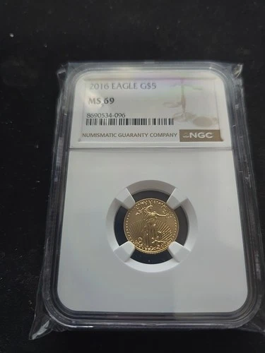 2016 American Gold Eagle $5 Coin 1/10 oz. Graded MS69 by NGC 30th Anniversary ⭐️