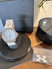 Rare Ladies MARC BY MARC JACOBS  "Diamond"  White Watch, Quartz, MBM2535
