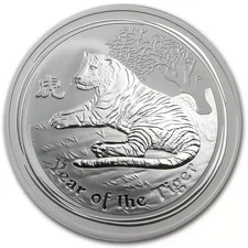 2010 2oz Australian Perth Mint Silver Lunar Series II   Year of the Tiger