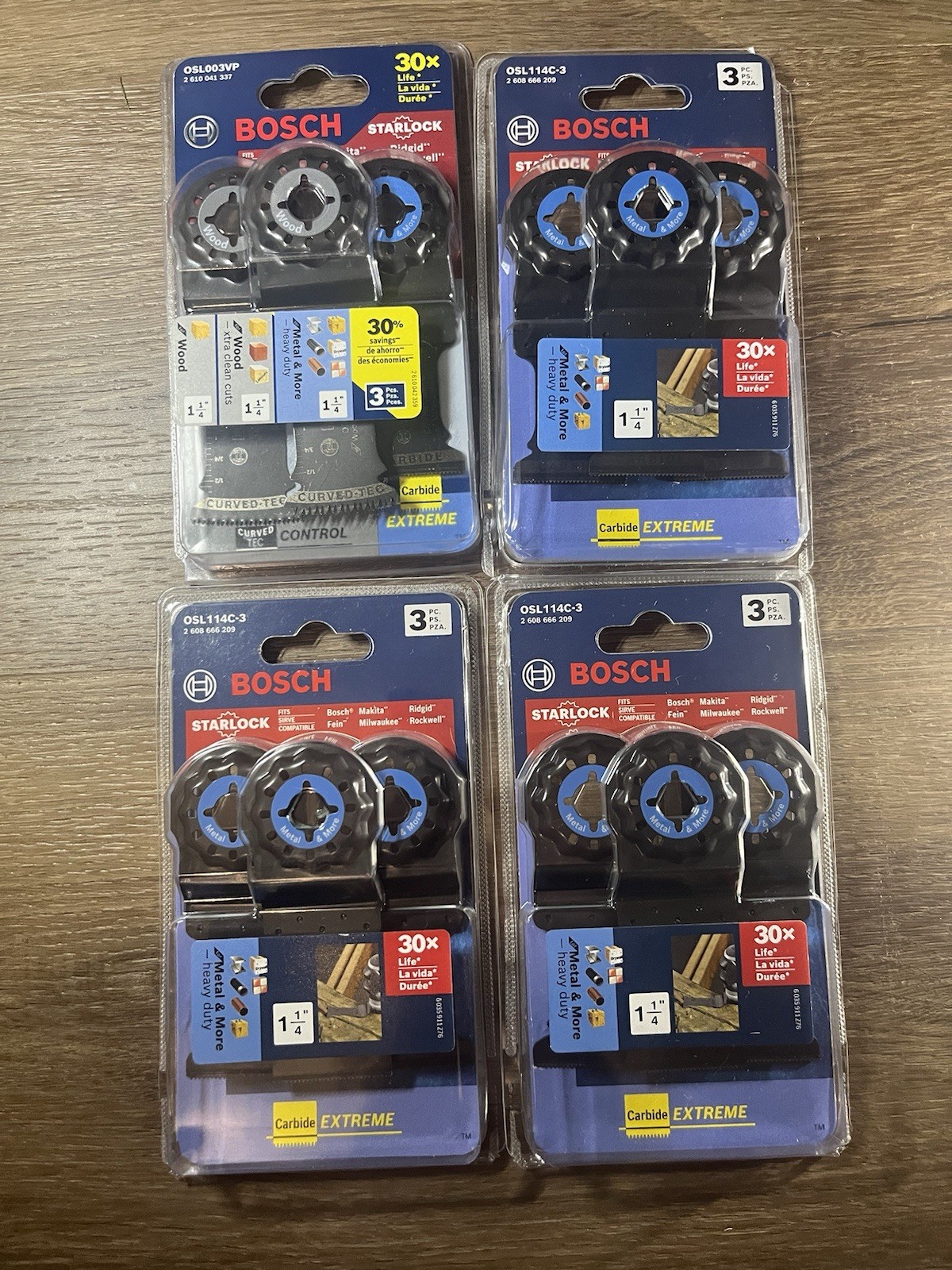 Bosch Starlock 4-Piece Oscillating Multi-Tool Blade Set OSL003VP & OSL114C-3  -image