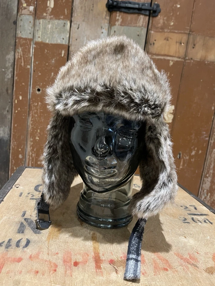 Next Trapper Hat Aviator Earflap Hat Faux Fur Warm Winter Check Small/Medium - Image 2 of 4