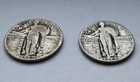Standing Liberty Quarters 25¢ 1929? Two Circulated Coin 90% Silver United States