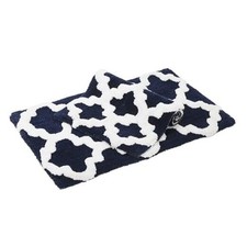 Luxury Trellis Bath Rug Set Navy  White  2200 GSM 20X32/16X24 Navy/White