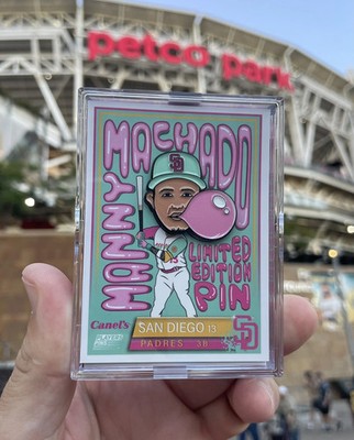 San Diego Padres Manny Machado Collectible Pin on Card Bubblegum Canel s SEALED