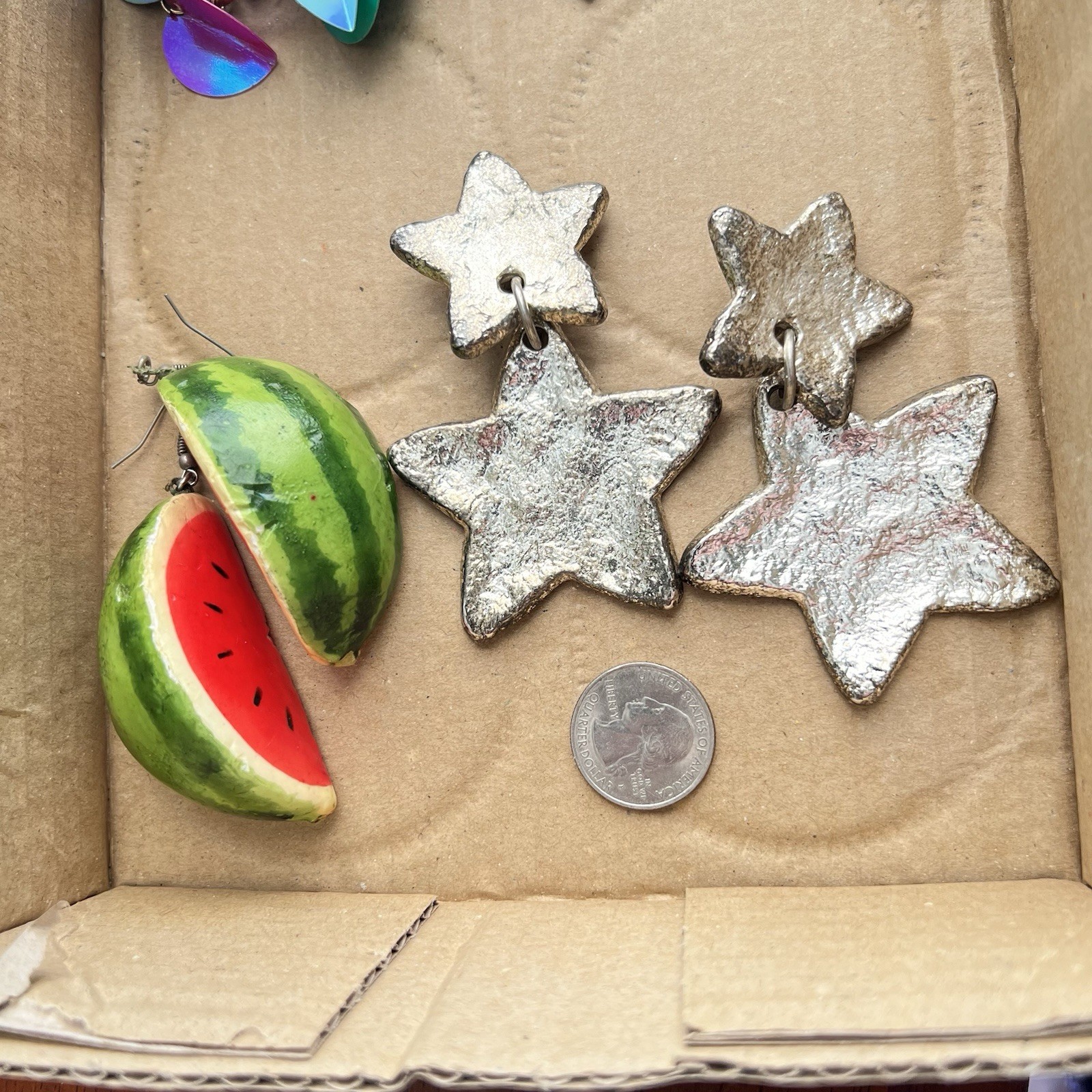 Kitschy Earring Lot Large Statement Colorful Jewe… - image 6