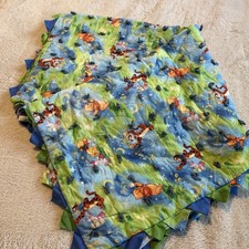 Vintage Winnie the Pooh Tiger Bedtime Disney Crib Quilt Comforter Blanket 90 s