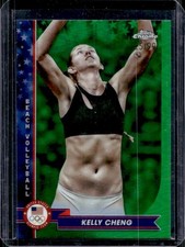 2024 Topps Chrome US Olympics Kelly Cheng Green Refractor #/99 USA