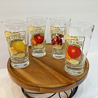Williams-Sonoma Glassware ''Jus de Fruits'' Harvest Market Set of 4 Tumblers Fruit