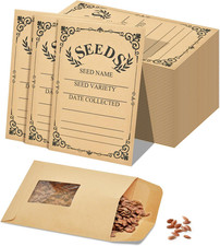 50-Pack Seed Packets Envelopes with Clear Window, 4.72 X 3.15 Inch Small Kraft