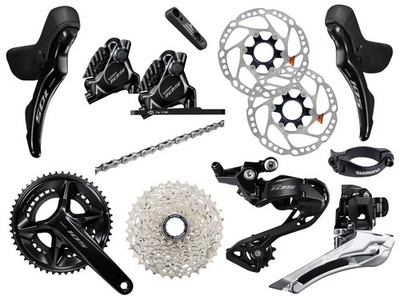 Shimano Gruppe 105 R7100 komplett inkl. Scheibenbremsen 2x12-fach
