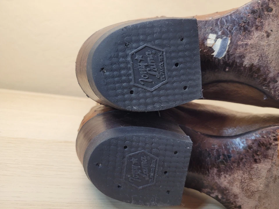 Tony Lama Men's Exotic Vintage Full Quill Ostrich Western Boots Size 9.5 D - Image 4 of 4