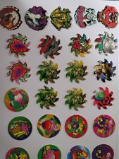 Lot of 50 pogs with red Kermit plastic slammer