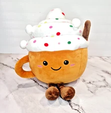 Hot Cocoa Mug Plush with Whipped Cream & Sprinkles – Kawaii Cup Toy 12”