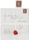 GB QV 1842 cover Newport to London  1d red stars pl.23 CD with MX nice cover