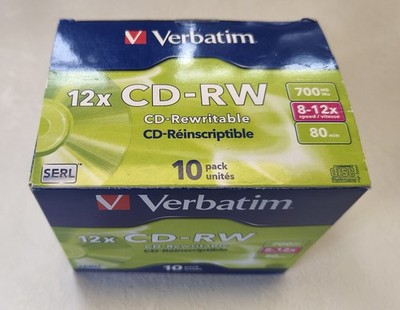 Verbatim CD RW Blanks 700 MB Rewritable 10 Pieces in Original Packaging