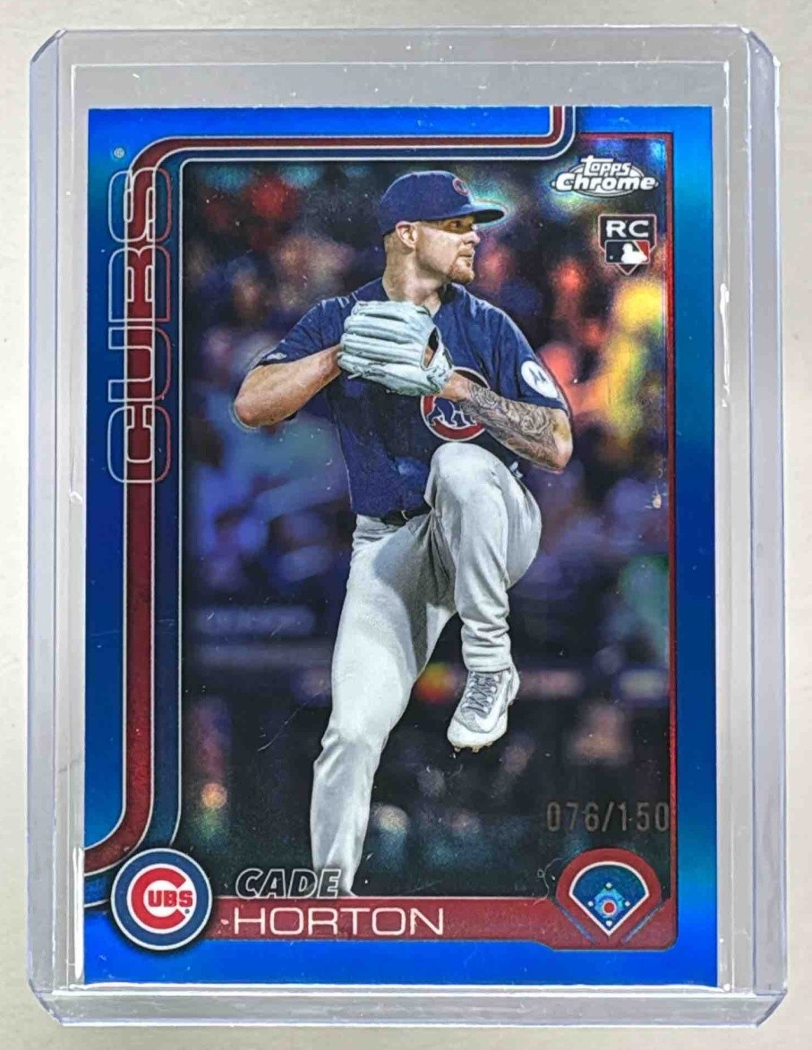 Cade Horton 2025 Topps Chrome Update #USC63 Blue Refractor Rookie RC 076/150