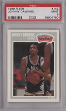 Johnny Dawkins 1989 Fleer PSA 9 Mint Graded Card San Antonio Spurs #143