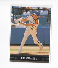 LUIS GONZALEZ 1991 LEAF BASEBALL LEAF GOLD ROOKIES-ROOKIE CARD-SHIPS FREE. rookie card picture
