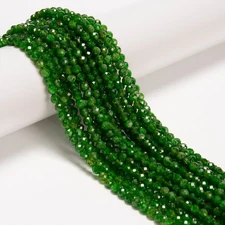 Natural Diopside Faceted Round Beads Size 4mm 15.5" Strand