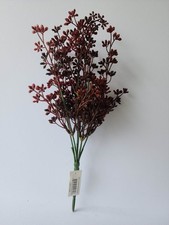 Artificial 14 inch X-Burgundy Seeded Bush, Plastic, Home Decor NWT