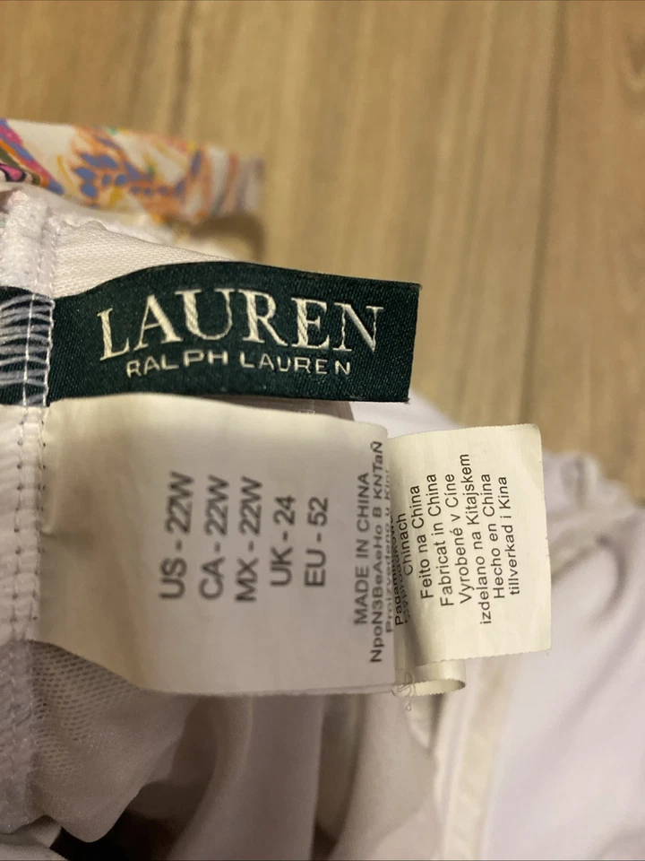 NWT Ralph Lauren Traje de baño de una pieza para mujer Vestido con falda Talla 22 W Aros Foto 4 de 4