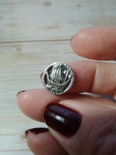 Antique Viking Silver Pin/Badge Missing Pin  For A Project Marked Silver Solid