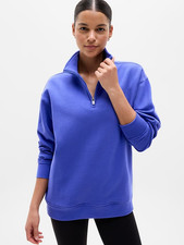 Athleta L Forever Fleece 1/4 Zip Borealis Purple Large