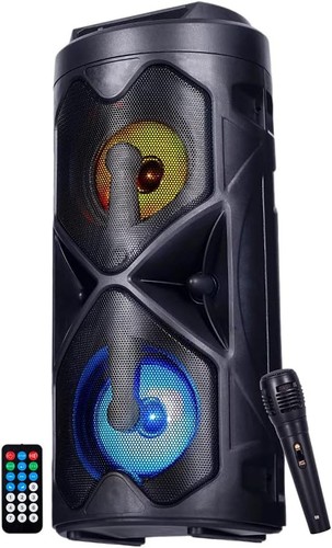 Przenośny głośnik NK Mini Tower czarny 10 W, funkcja karaoke - Zdjęcie 1 z 1