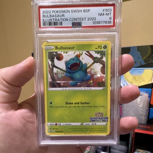 Pokémon TCG Bulbasaur SWSH303 Illustration Contest 2022 Promo Regular PSA 8